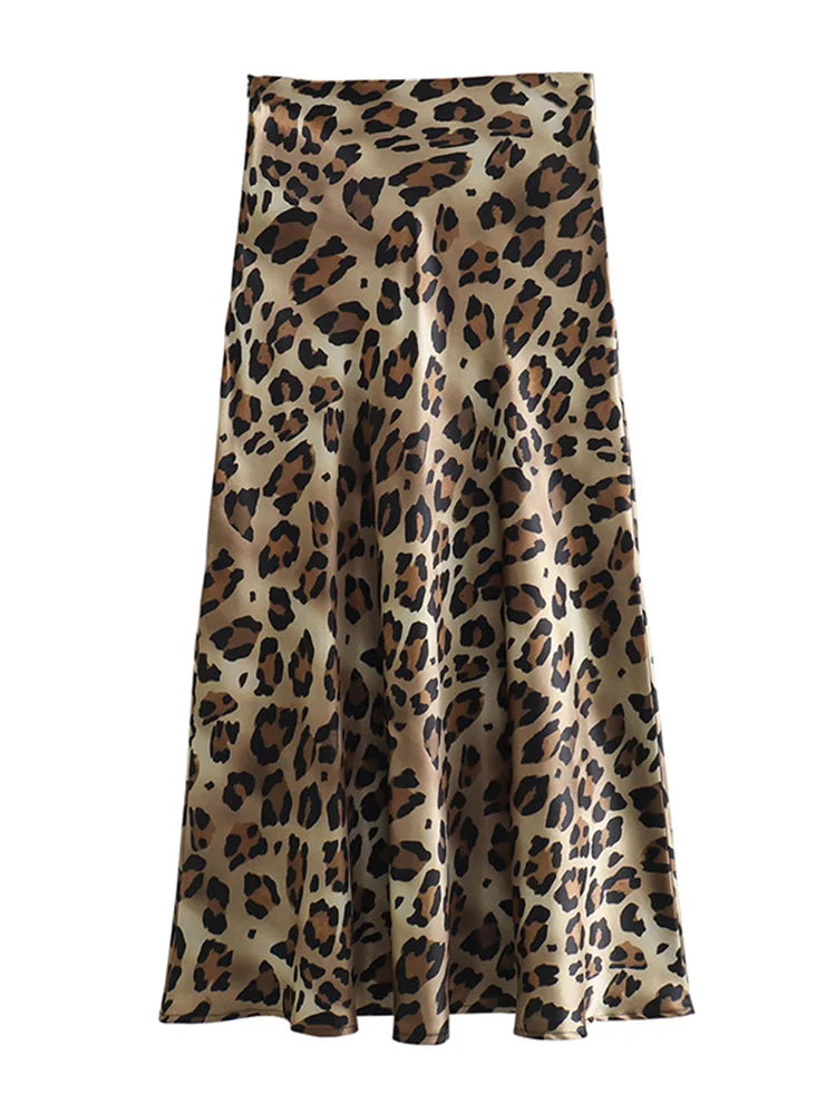 Leopard Print Sexy High Waist Slim Midi Fashion Beach Holiday Skirt