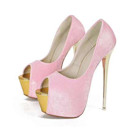 Elegant Party Wedding Sexy Shallow Peep Toe Super High High Heel