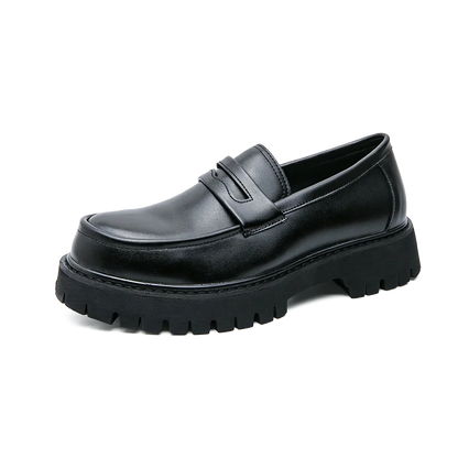 Heightening British Style Tassels Thick-Soled Business Leather Loafers