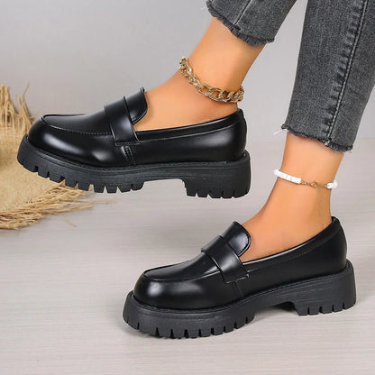 Thick-Soled Wedding Formal Business Casual Leather Platform Loafers