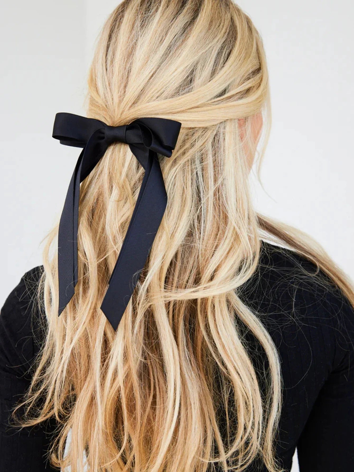 Black Ribbon Top Clip Christmas Hair Accessory