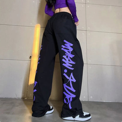 Loose Wide Leg Jogging Harajuku Graffiti Print Sweatpants