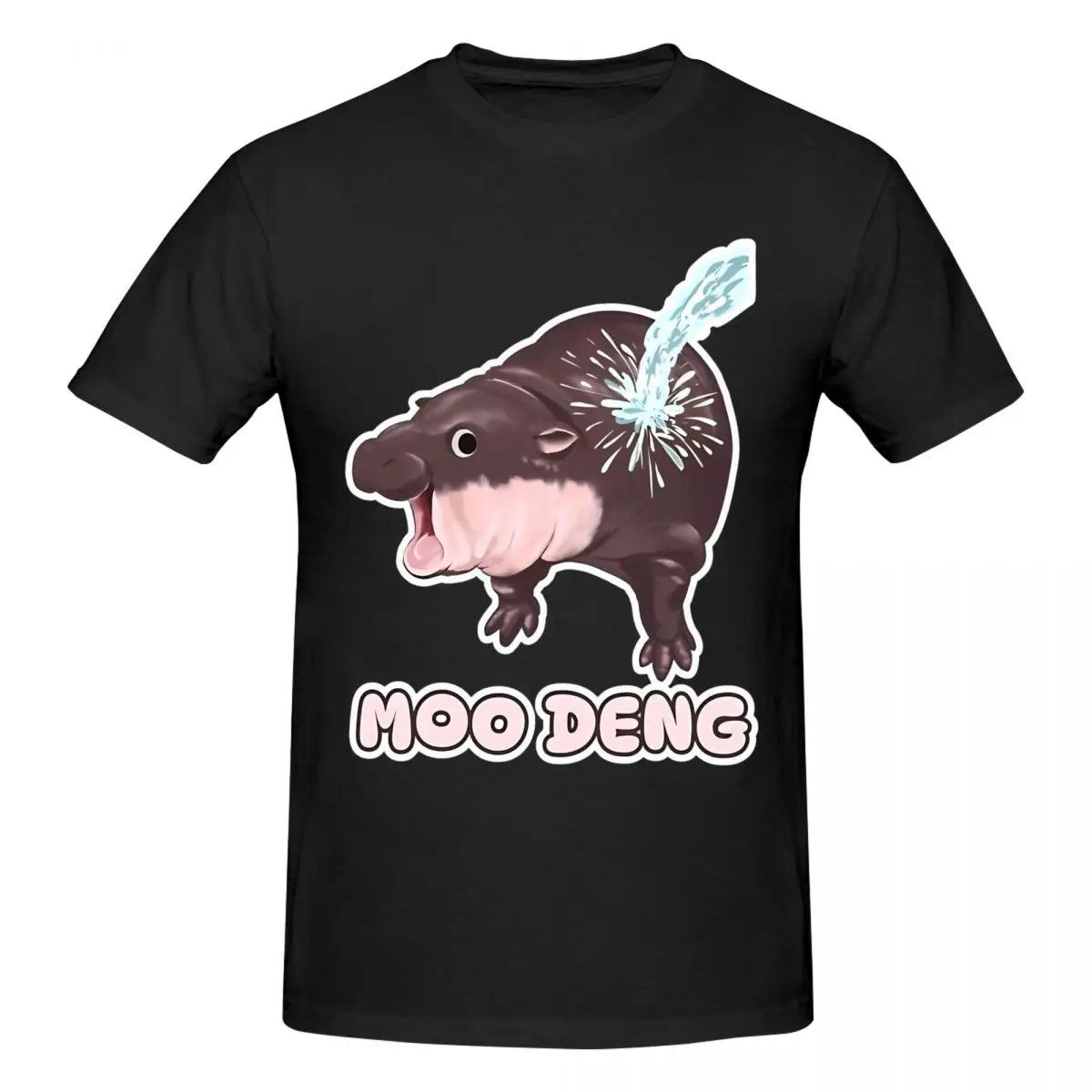 Awesome Cotton Crew Neck Short Sleeve Men Women Baby Hippo Gift Tee Shirt Moo Deng