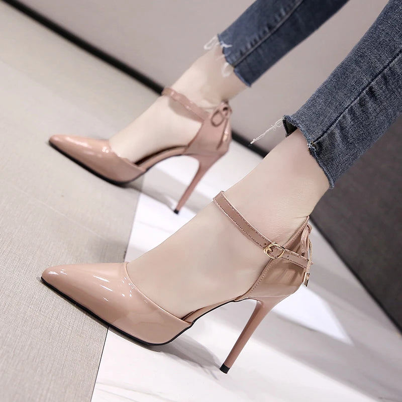 Pointed Toe Fashion Sexy Black Wedding Nude Bridal Ladies High Heel