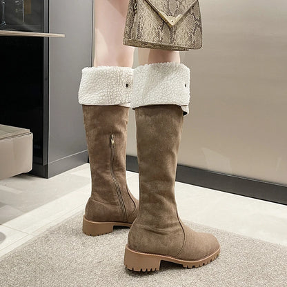 Elegant Fashionable Rivet Pointed Toe Stylish Knee High Boots