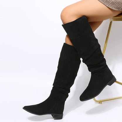 Trendy Stylish Elegant Comfortable Fashionable Chic Pointed Toe Knee High Boots