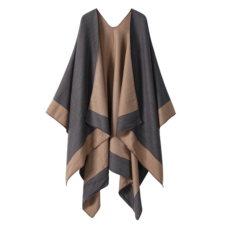 Plain-colored Double-sided Cape Autumn Winter Simple Scarf