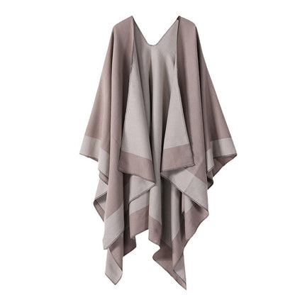 Plain-colored Double-sided Cape Autumn Winter Simple Scarf