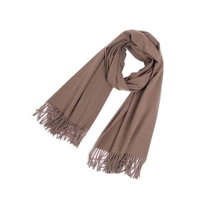 New Autumn Winter Full-polyester Tassel Solid-colored Versatile Scarf