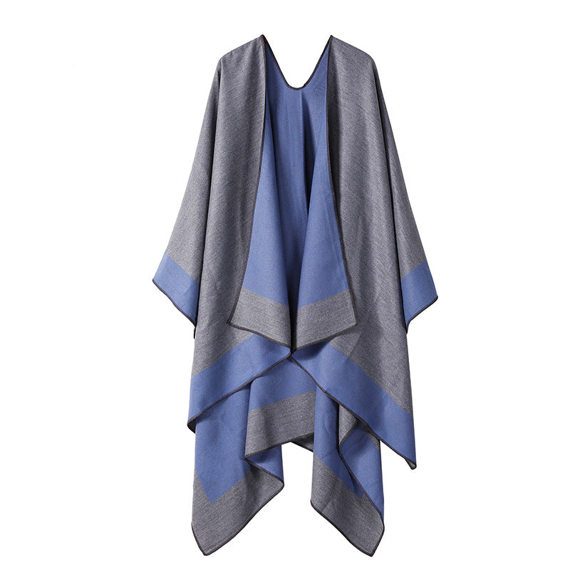 Plain-colored Double-sided Cape Autumn Winter Simple Scarf