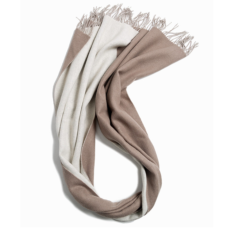 Heavyweight Thickened Pure-wool Autumn Winter Double-sided Scarf