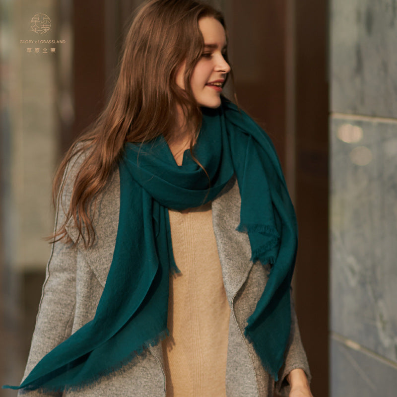 Thick Warm Elegant Plain Wool Cozy Scarf