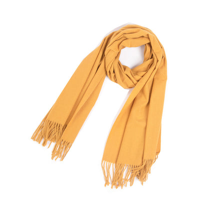 New Autumn Winter Full-polyester Tassel Solid-colored Versatile Scarf