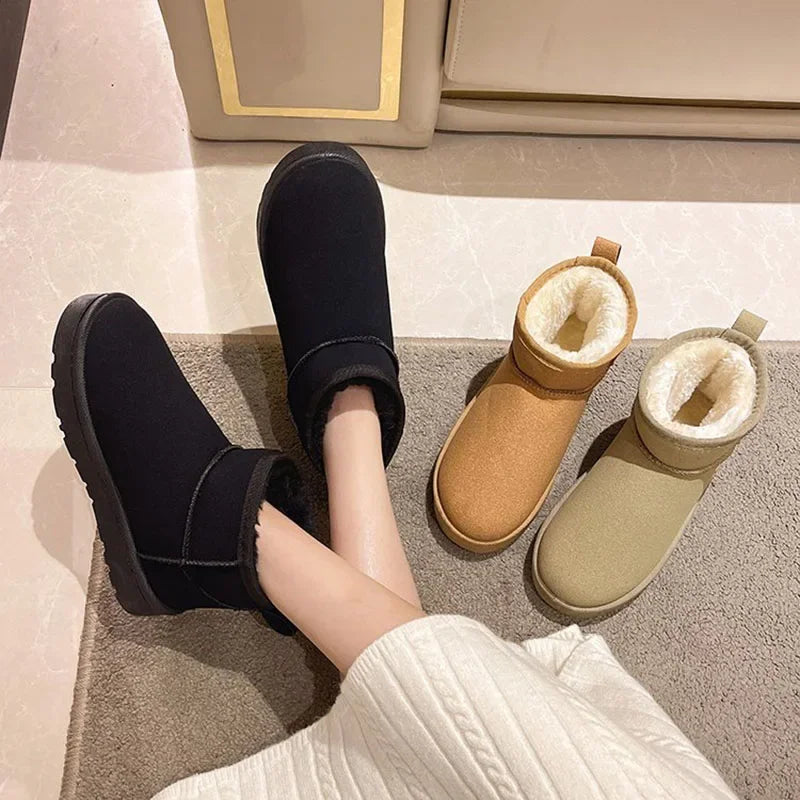 Outdoors Thickened Anti slip Cotton Shoes for Women's 2023 Winter New Warm Short Boots Women Thick Sole Snow Boots