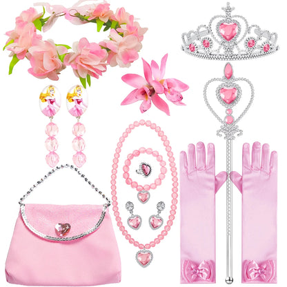 Pink Sleeping Beauty Aurora Cosplay Spring Autumn Birthday Party Elegant Princess Kid Costume