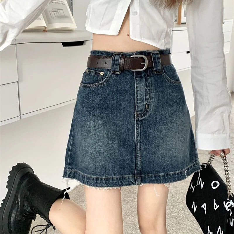 DressBetty - Rimocy Harajuku Vintage Y2K High Waist Clubwear Denim Mini Skirt