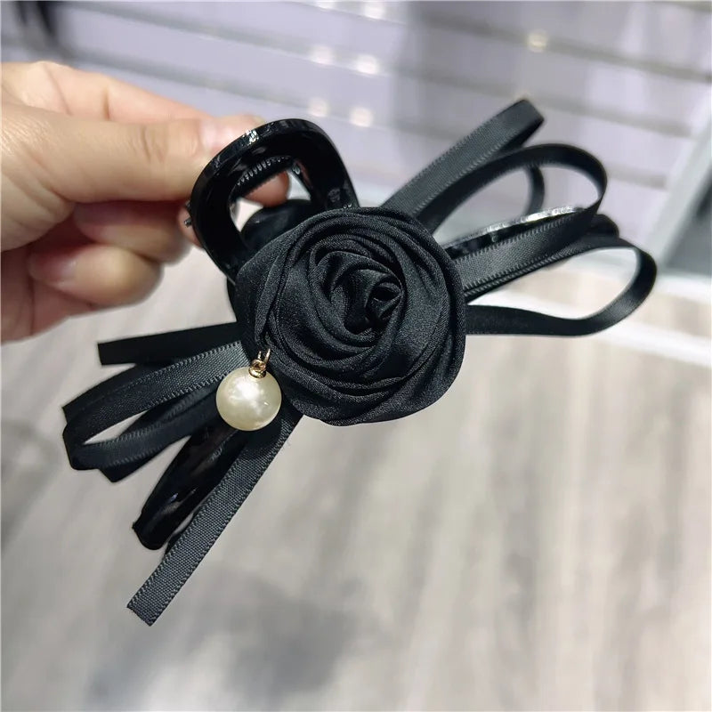 Satin Rose Large Christmas Hair Accessory