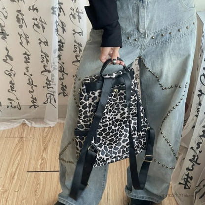 Kuromi Leopard Print Y2K Gothic Vintage Fashion Luxury Cartoon Cute Shoulder Bag