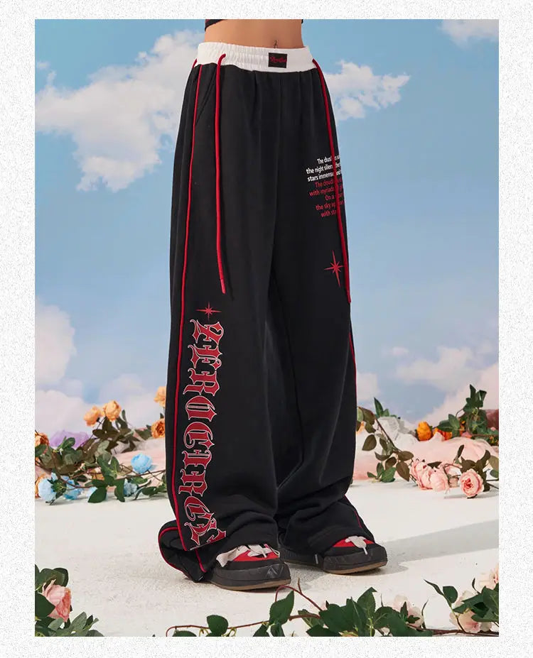 Letter Baggy Sweatpants Women Y2k Goth Streetwear Jogging Pant