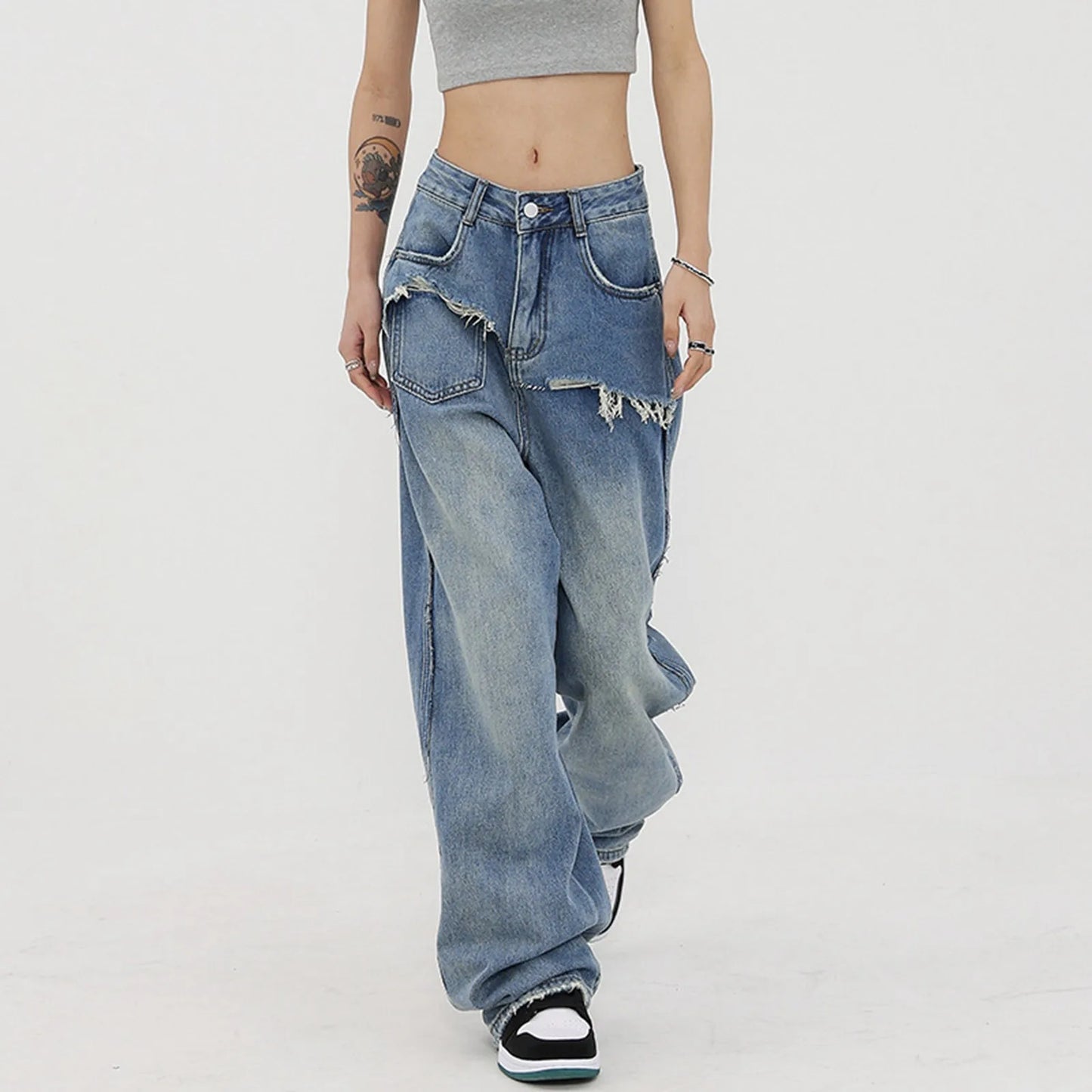 Denim Wide New Summer Plus Size Baggy High Waisted Straight Jeans