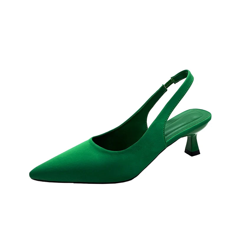 Hot Sale Slip-on Fashion Office Career Sexy Pointed Toe Cap Sandals Low Heel Pumps