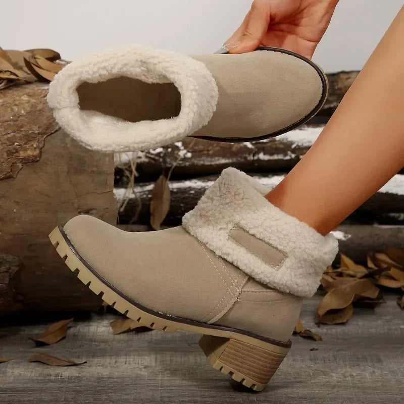 Slip-On Round Toe Plush Warm Comfortable Chunky Snow Boot