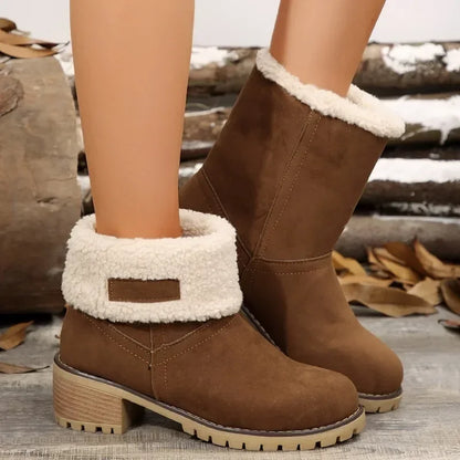 Slip-On Round Toe Plush Warm Comfortable Chunky Snow Boot