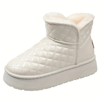 Thicken Slip-on Heighten Waterproof Plush Warm Flat Snow Boot