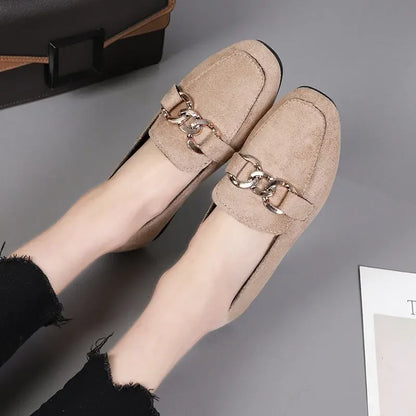 Spring Fashion Metal Slip On Big Size Mocassins Flats Loafers