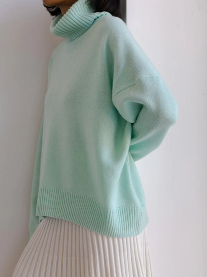 Thickened Knitwear Loose Turtleneck Warm Solid Pullover Sweater