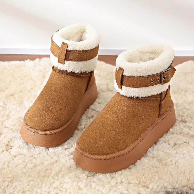 Thick Bottom Fleece-Lined Stylish Warm Cozy Casual Snow Boot