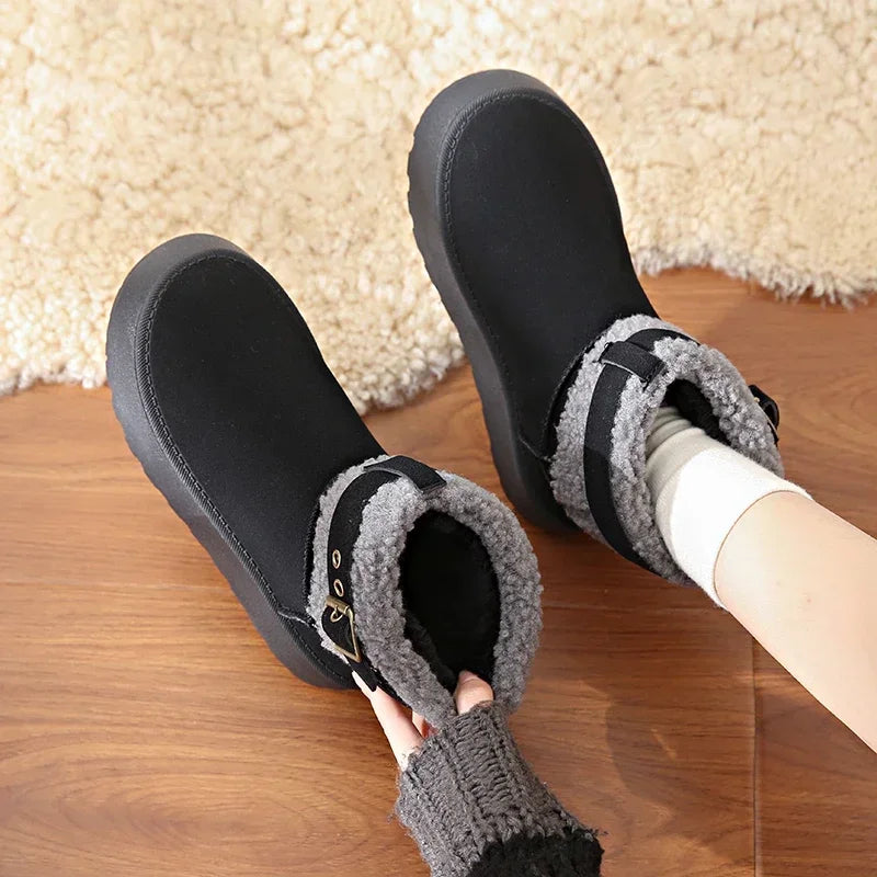 Thick Bottom Fleece-Lined Stylish Warm Cozy Casual Snow Boot