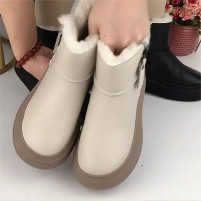 Velvet and Thickening Winter Women's Boots 2024 New Comfortable and Versatile Thick-soled Ladies Cotton Boots Botas De Mujer