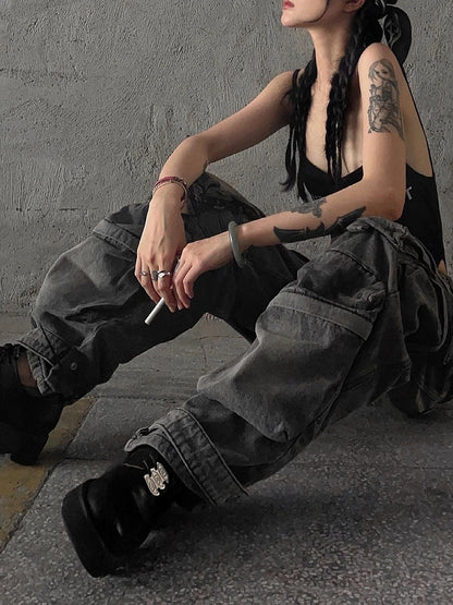 Multi-pocket High-street Cargo Pants Women Y2K Pants