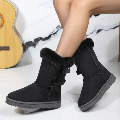 Winter Boots Fur Women's Snow Boots Low-top Warm Fur Shoes Men's and Women's Winter Short Boots Super Mini Outer Wear Non-slip