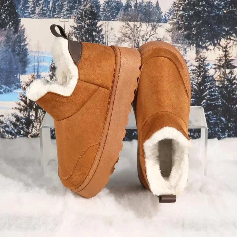 Winter Fur Women's Snow Boots Low-top Warm Fur Shoes Men's and Women's Winter Short Boots Super Mini Outer Wear Non-slip