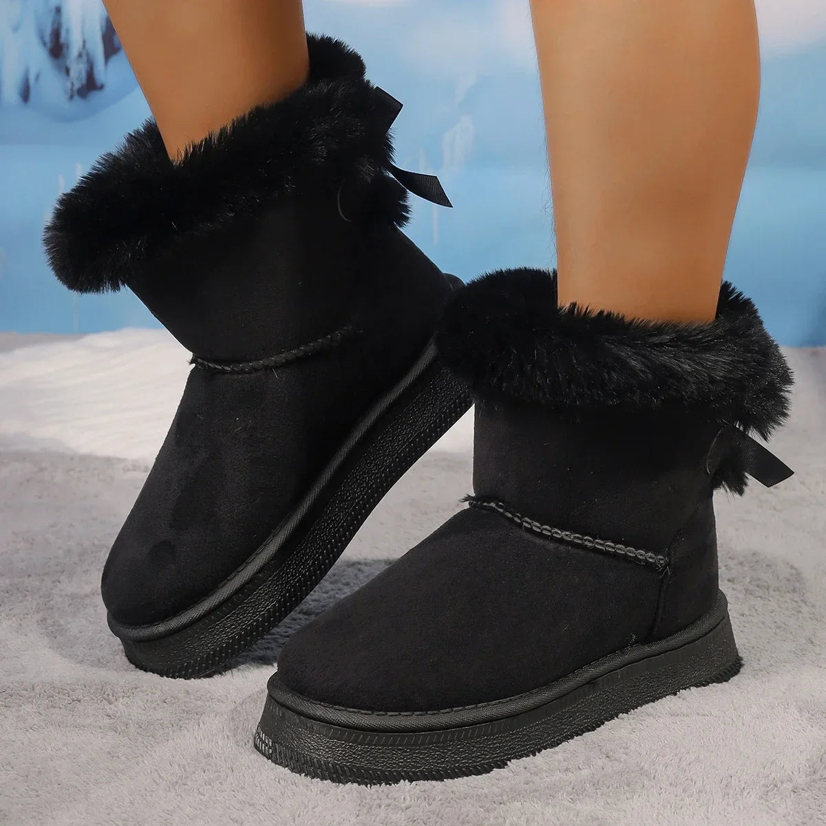 Winter Snow Platform Warm Boots Women 2024 New Plush Cotton Shoes Thicken Winter Woman Boots Non-slip Boots Women Platform Shoes