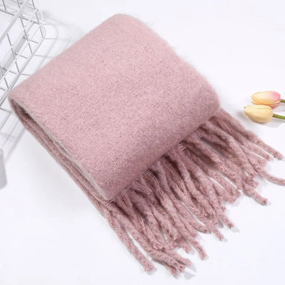 28-Color Long Muffler Soft Thick Mohair Warm Scarf