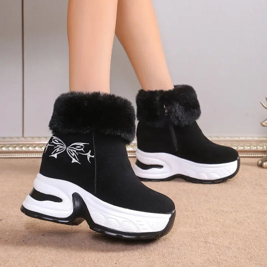 Winter Women Boots Thick Bottom Ankle Boots 2024 New Warm and Comfortable Snow Boots for Women Plush Fashionable Ladies Shoes