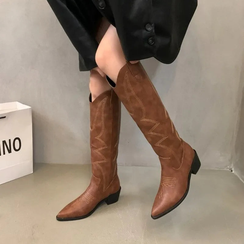 Trendy Chic Comfortable Slip-On Pointed Toe Knee High Boots