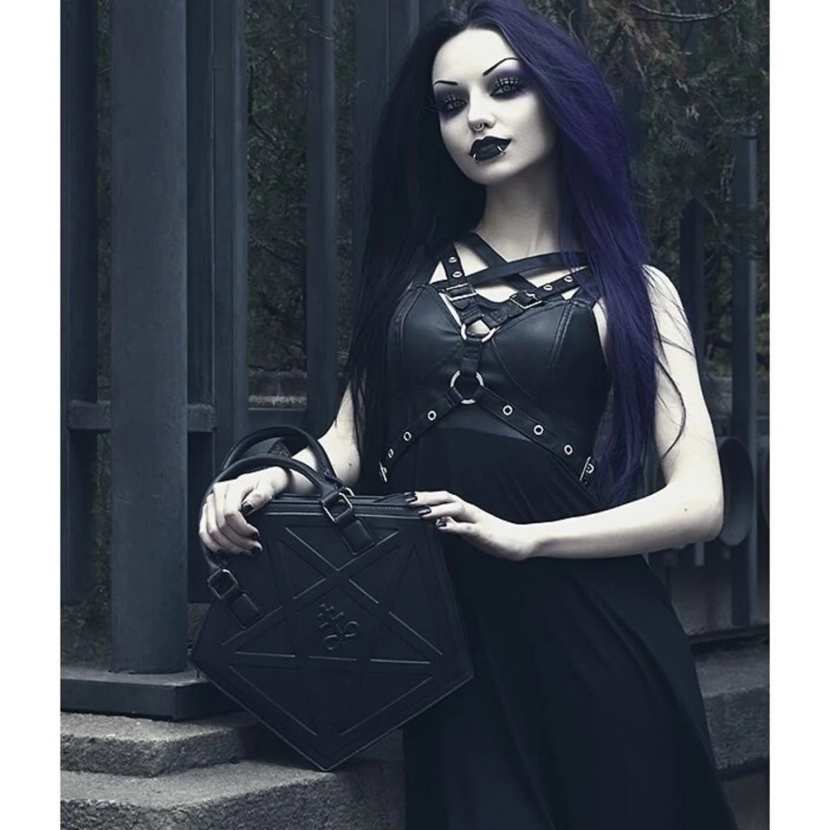 Pentagram Punk Darkness Gothic Soft Leather Chain Shoulder Handbag Bag