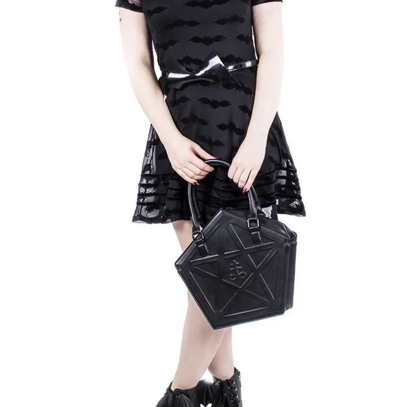 Pentagram Punk Darkness Gothic Soft Leather Chain Shoulder Handbag Bag