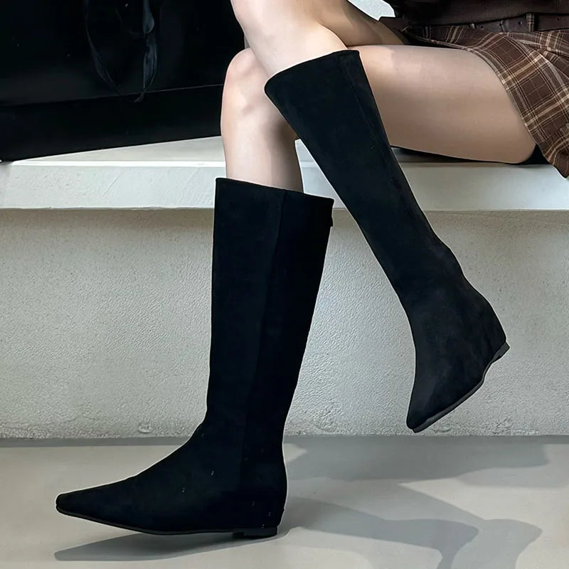 Trendy Stylish Elegant Comfortable Fashionable Chic Pointed Toe Knee High Boots