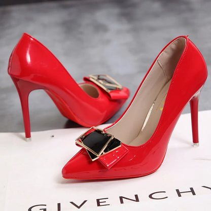 Pointed Shallow Mouth Red Bottom Office Sexy Women High Heel