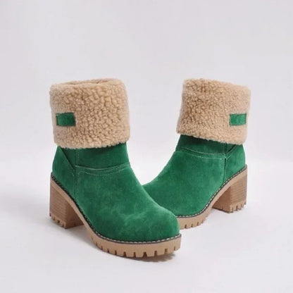 Fur Warm Wool Booties Ankle Comfortable Plus Size Mid Snow Boot