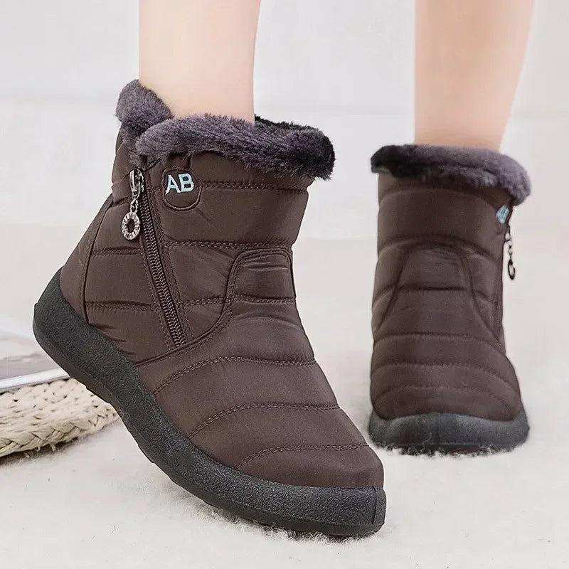 Warm Winter Ankle Fur Waterproof Female Short Snow Boot