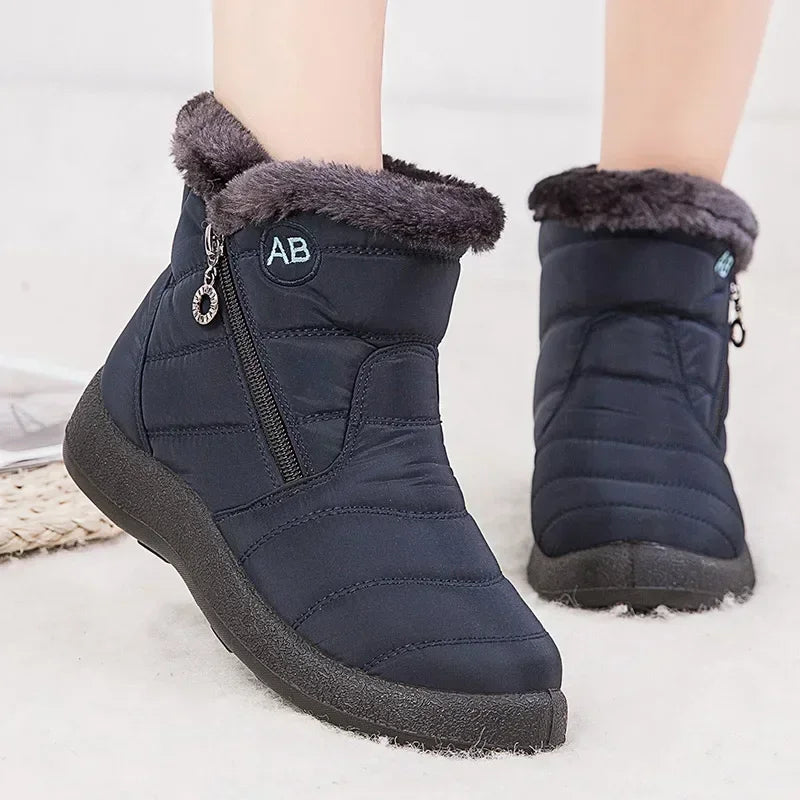 Warm Winter Ankle Fur Waterproof Female Short Snow Boot