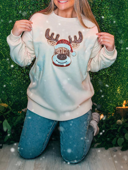 Snowflake Embroidered Christmas Hoodie