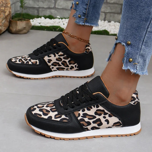 Women's Jogging Summer Casual Walking Trendy Leopard Print Fashion Comfortable Skateboard