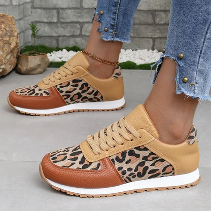 Women's Jogging Sneakers Summer Casual Walking Trainers Trendy Leopard Print Fashion Comfortable Jogging Casual Tennis Shoes